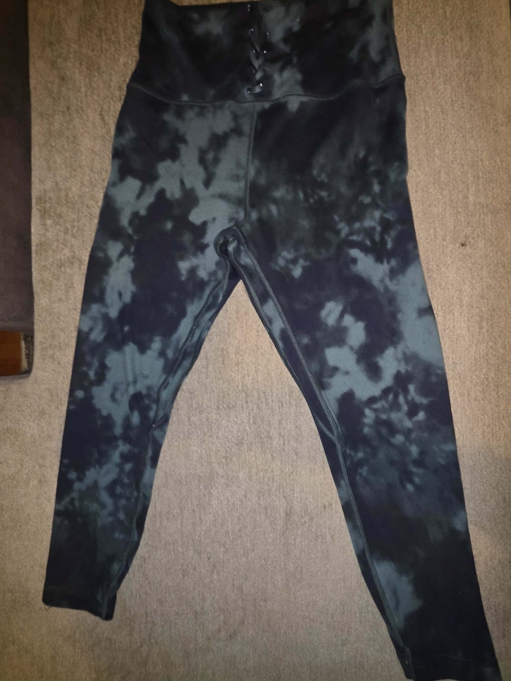 High-waisted Victoria's Secret Tie-dye Leggings W/Lace Up Detail Size 12